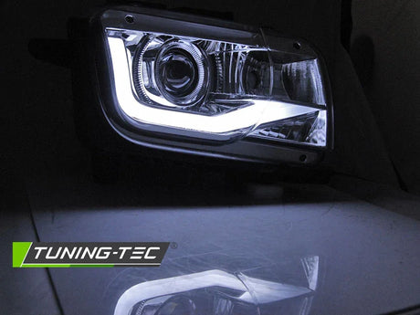 Chevrolet Camaro 2009-2013 Fari Anteriori LED Light Tube Cromati - autorivallo