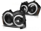 Jeep Grand Cherokee 2005-2007 Fari Anteriori LED Light Tube Nero - autorivallo