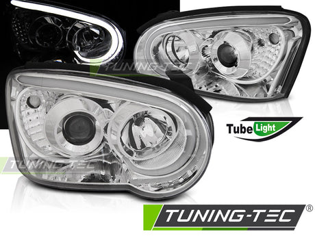 Subaru Impreza II 2003-2005 Fari Anteriori LED Light Tube Cromati - autorivallo