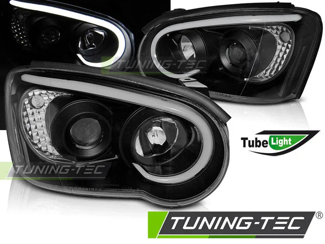Subaru Impreza II GD 2003-2005 Fari Anteriori LED Light Tube Nero - autorivallo