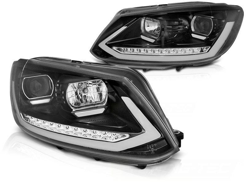 VW Touran II 2010-2015 Fari Anteriori LED DRL Nero - autorivallo