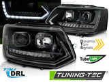 VW T5 2010-2015 Fari Anteriori Light Tube DRL LED Nero - autorivallo