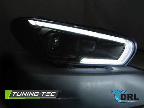 VW Scirocco 2014-2017 Fari Anteriori LED Light Tube Nero - autorivallo