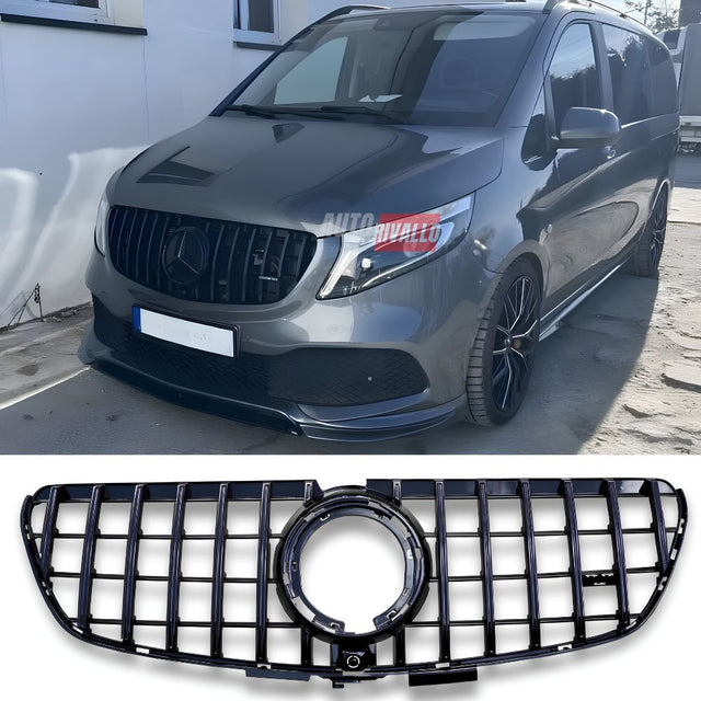 Griglia anteriore AMG Look Mercedes Classe V W447 Facelift 2019-2023 nero lucido