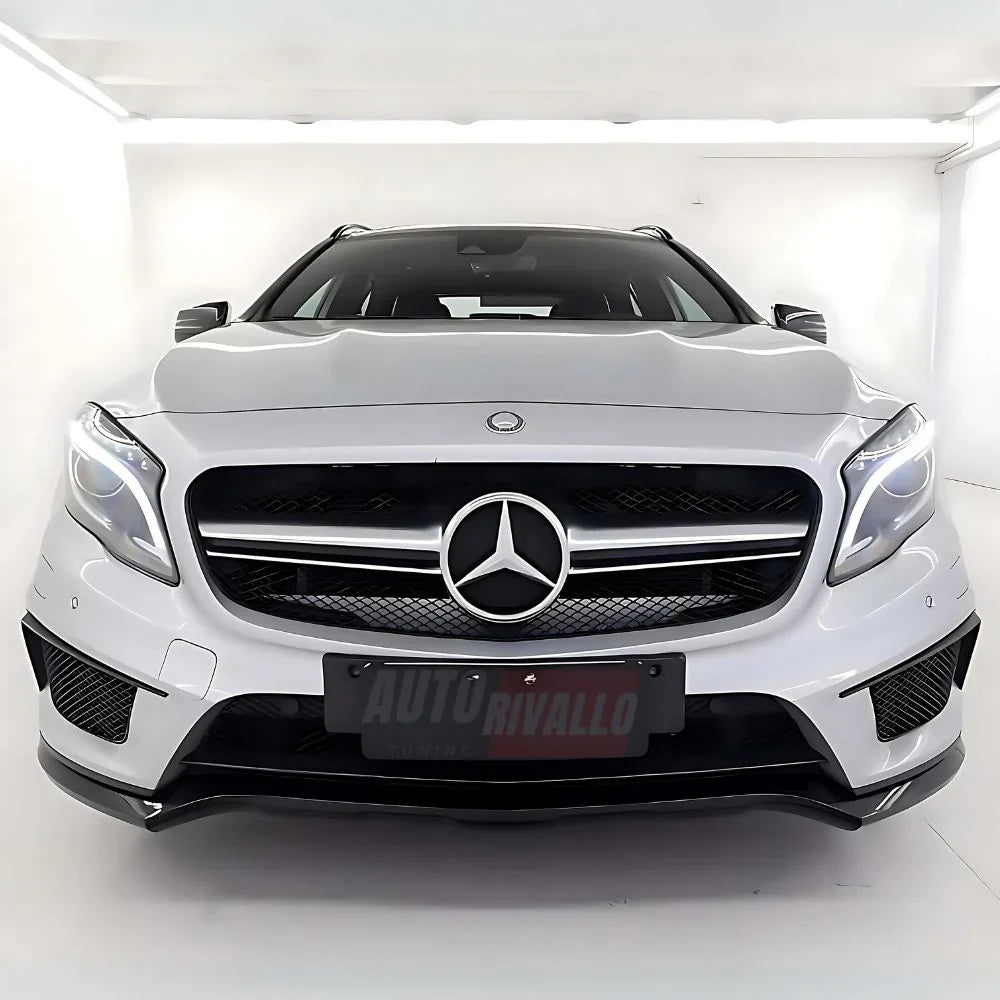 Calandra frontale Mercedes GLA X156 con griglia AMG look nero argento.