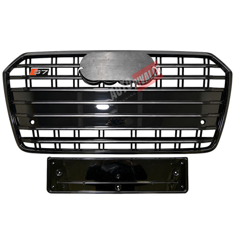 Griglia anteriore Audi A7 4G restyling S7 Look nero lucido con logo S7 e supporto targa