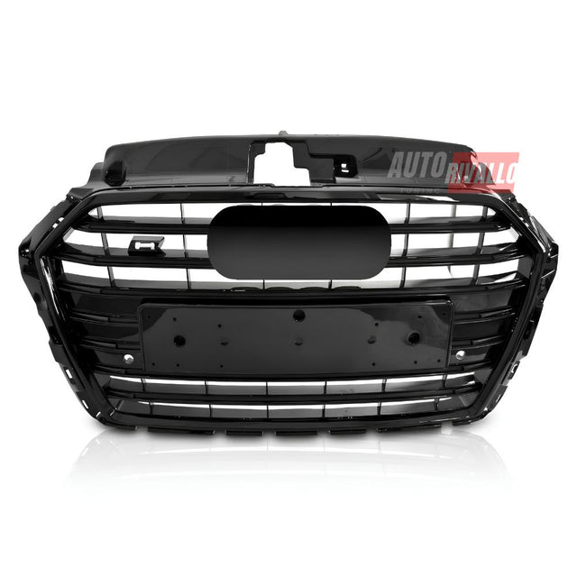Griglia Audi A3 8V Look S3 nero lucido, vista frontale con listelli orizzontali