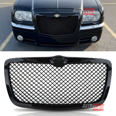 Griglia radiatore sportiva a nido d’ape nero lucido per Chrysler 300C 2004-2011