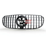 Mercedes GLS X167 con griglia GTR nero lucido, compatibile con modelli 2019-2023.