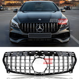 Griglia anteriore Mercedes CLA C117 GTR AMG Look nero lucido con profili cromati. Upgrade sportivo.
