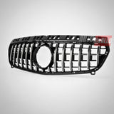 Griglia anteriore sportiva premium Panamericana per Mercedes W176 2012‑2015 nera con dettagli cromati
