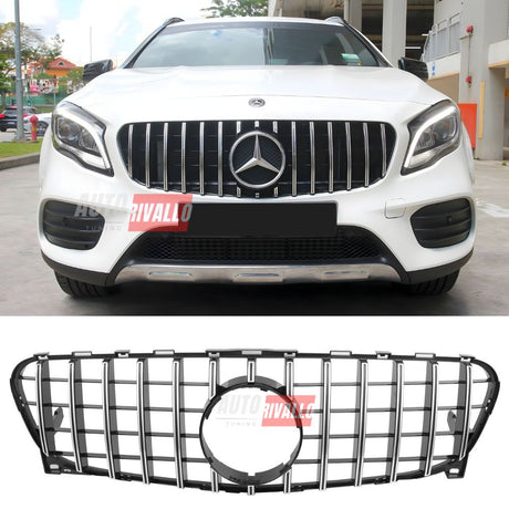 Griglia Panamericana GT AMG Look per Mercedes GLA X156 2013-2016, finitura cromata.