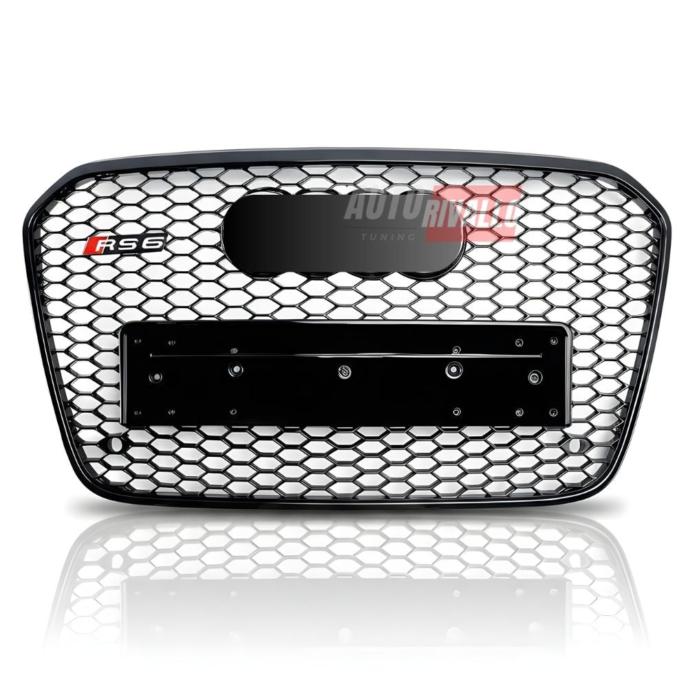 Griglia anteriore RS6 Look nero lucido per Audi A6 S6 4G C7 Berlina Avant 2010-2014 pre-restyling.