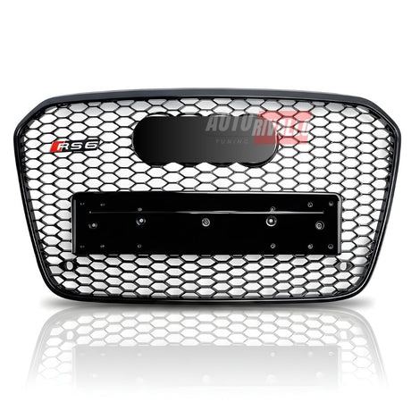 Griglia anteriore RS6 Look nero lucido per Audi A6 S6 4G C7 Berlina Avant 2010-2014 pre-restyling.