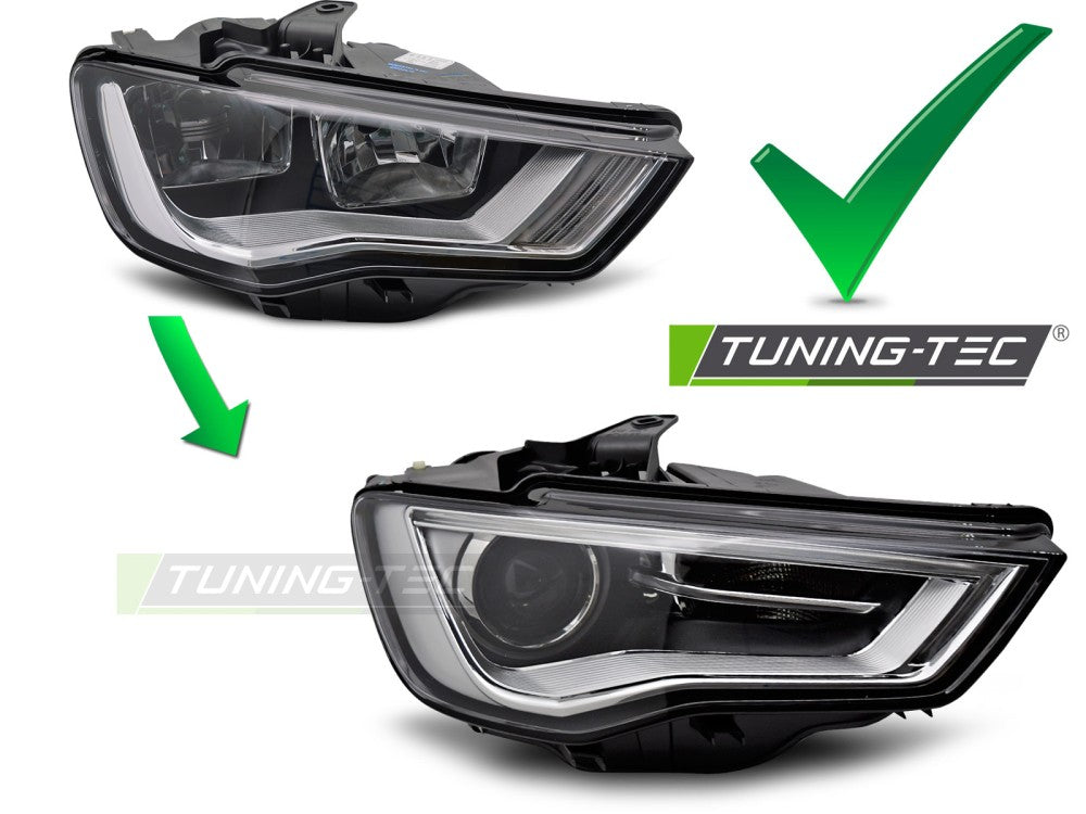 Audi A3 8V 2012-2016 Fari Anteriori LED Diurne Nero Xenon