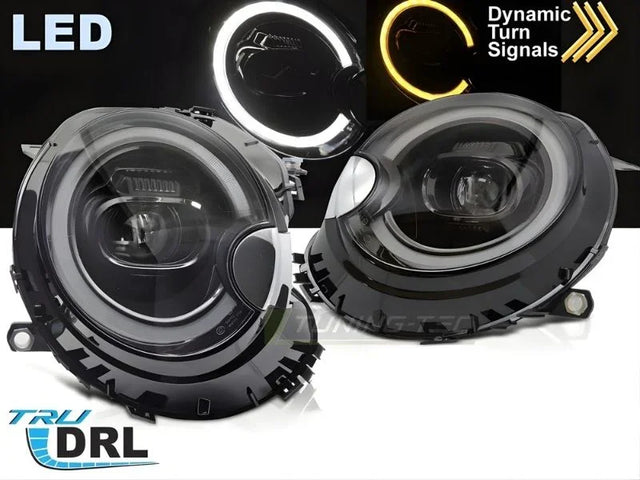 Mini R56 R57 2006-2014 Fari Anteriori Full LED Diurne Nero - autorivallo