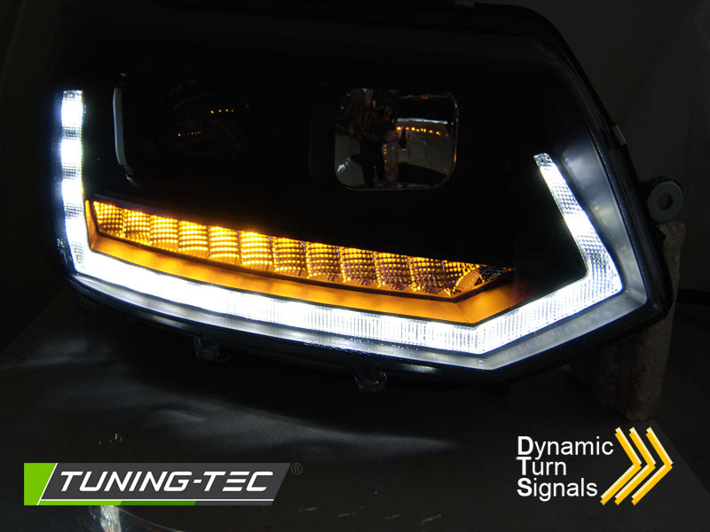VW T5 2010-2015 Fari Anteriori Light Tube DRL LED Nero - autorivallo