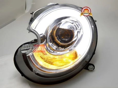 Mini R56 R57 2006-2014 Fari Anteriori Lightube LED Cromati - autorivallo