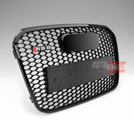 Mascherina sportiva a nido d'ape per Audi A6 C7 4G, con supporto PDC e portatarga inclusi.