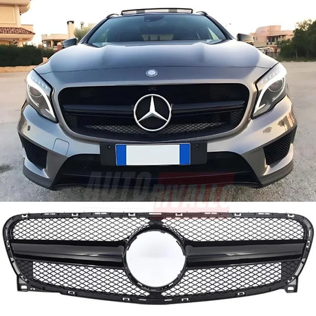 Griglia anteriore AMG look nero lucido per Mercedes GLA X156 2013‑2016.