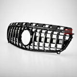 Mercedes W176 con griglia anteriore Panamericana AMG GT look nero lucido e profili cromati