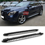 Pedane laterali AMG Look cromate per Mercedes GLA X156 2013-2019, finitura antiscivolo