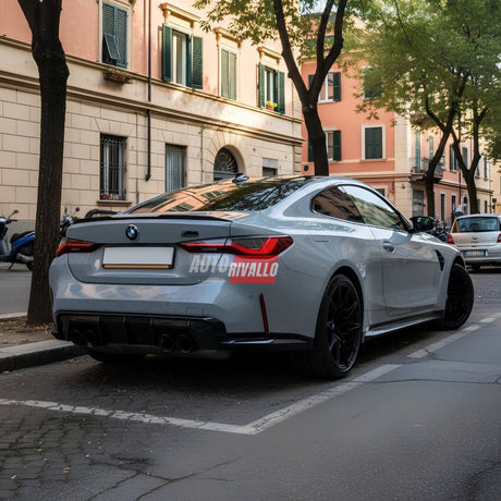 Alettone cofano BMW G22 M4 style ABS nero lucido installato