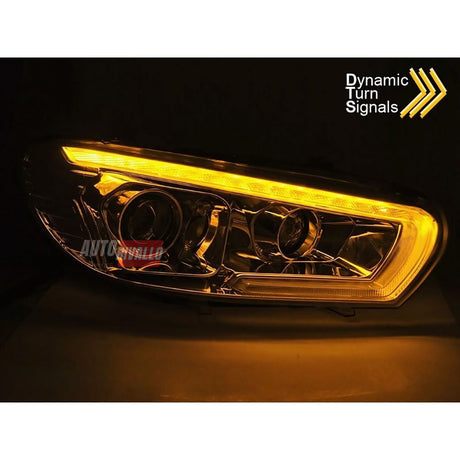 VW Scirocco Fari Anteriori LED DRL Cromati Frecce Dinamiche Modelli 2008-2014