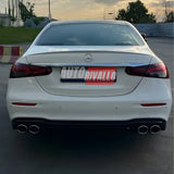 diffusore posteriore AMG look per W213 berlina (finitura nero lucido) terminali cromati