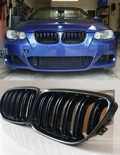 BMW Serie 3 E92 E93 2006-2010 Griglia Radiatore M Sport Nero Lucido doppia striscia