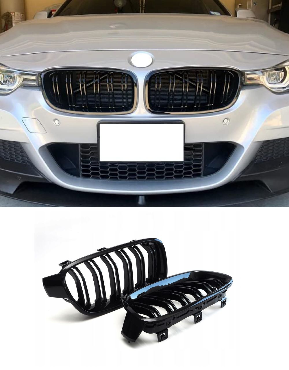 BMW Serie 3 F30 F31 2011-2019 Griglia Radiatore Doppia Striscia