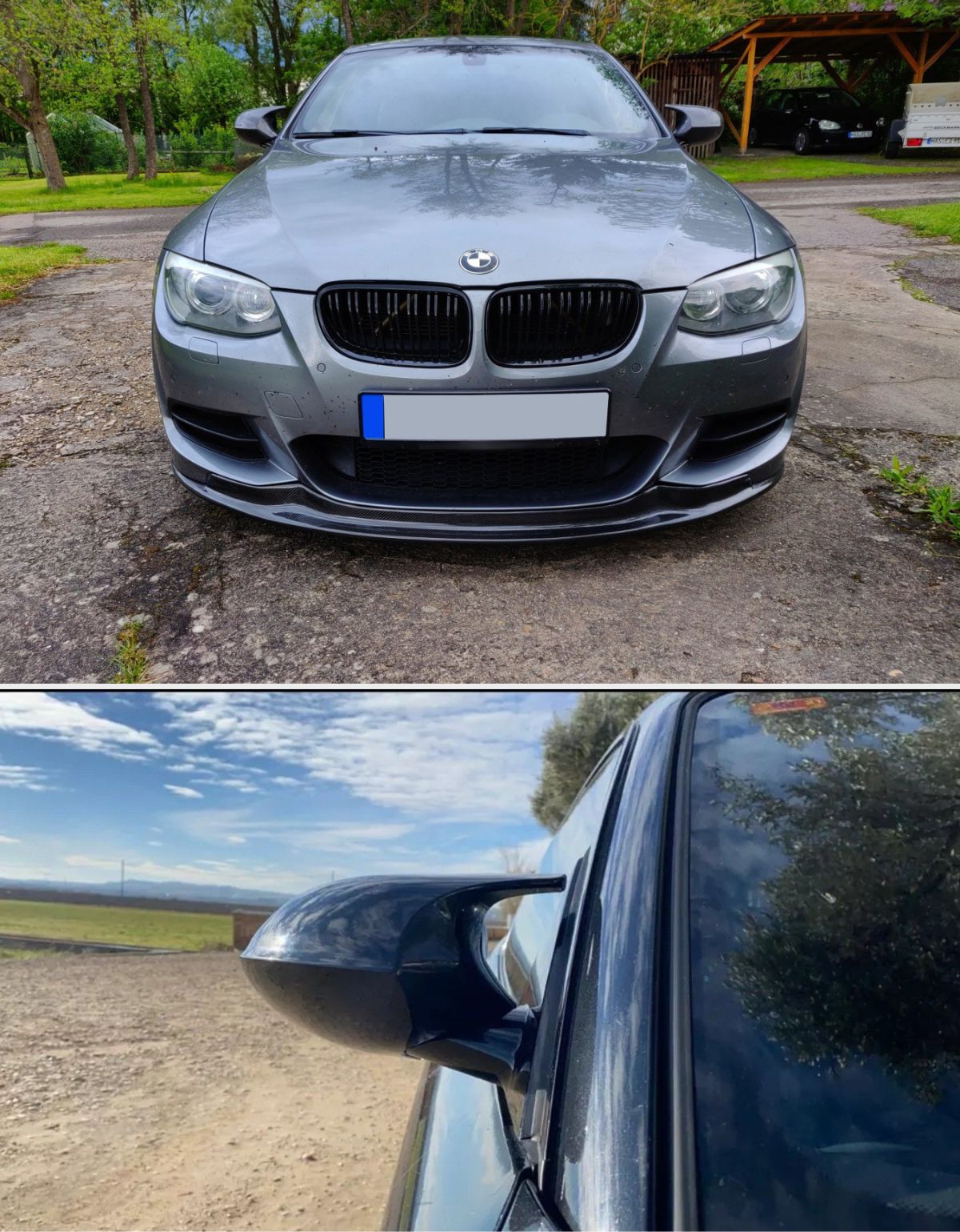 BMW Serie 3 E93 2010-2013 Calotte Specchietti M Sport Coperture Nero Lucido