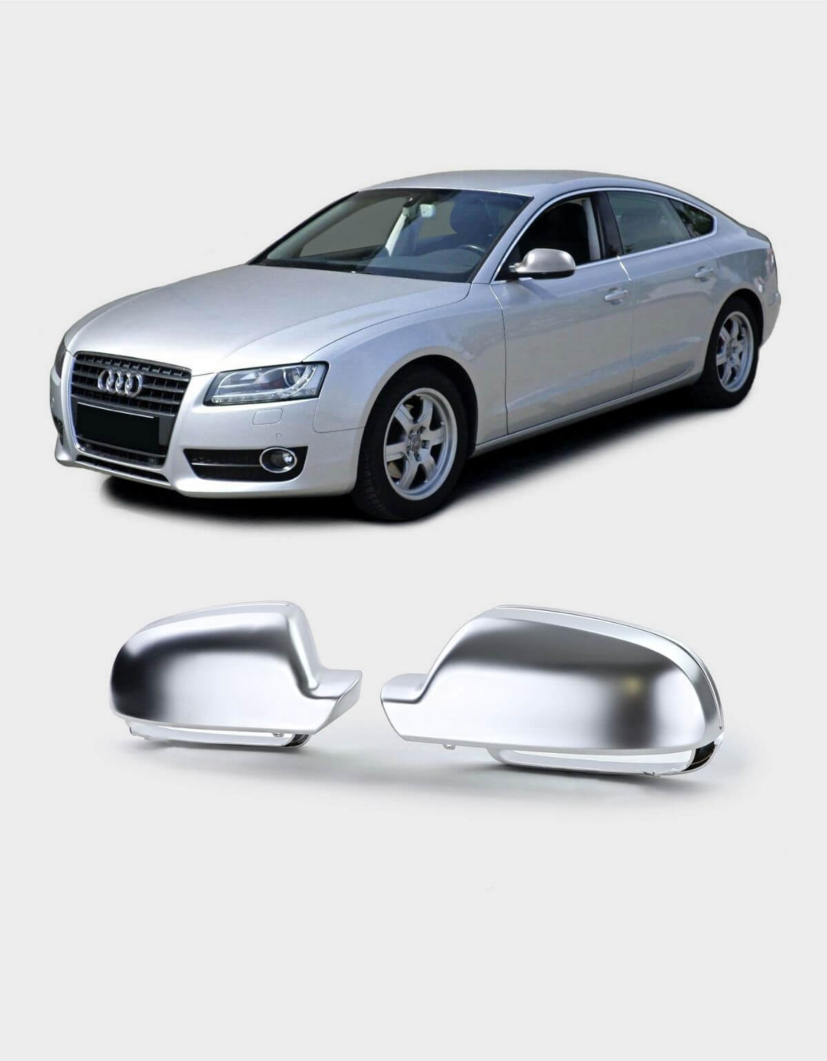 AUDI A3 8P A4 B8 A5 8T Calotte Specchietti Argento Opaco