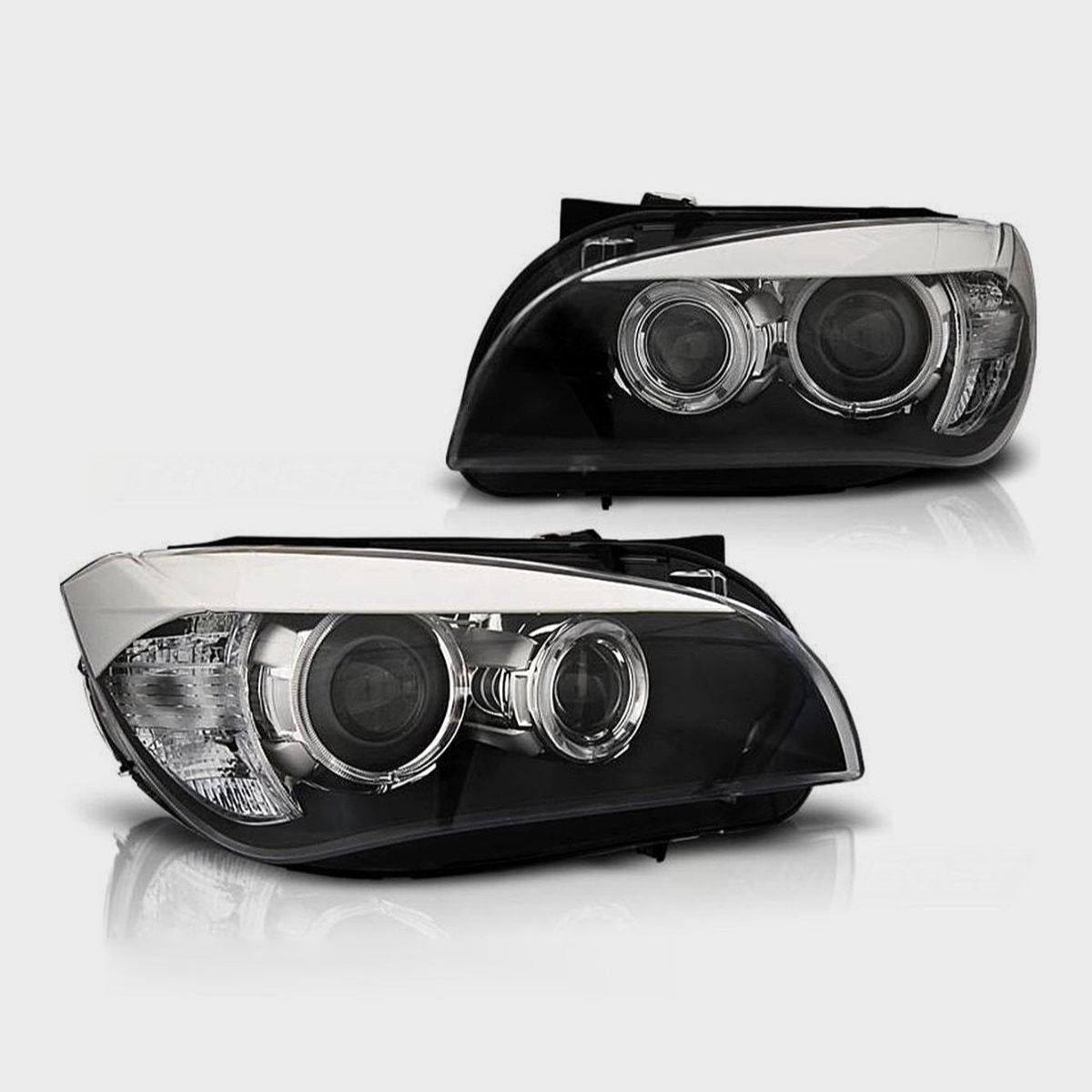 BMW X1 E84 2009-2012 Fari Anteriori Angel Eyes a LED Nero
