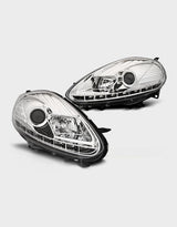Fiat Punto EVO 199 2009-2012 Fari Anteriori Cromati DRL LED