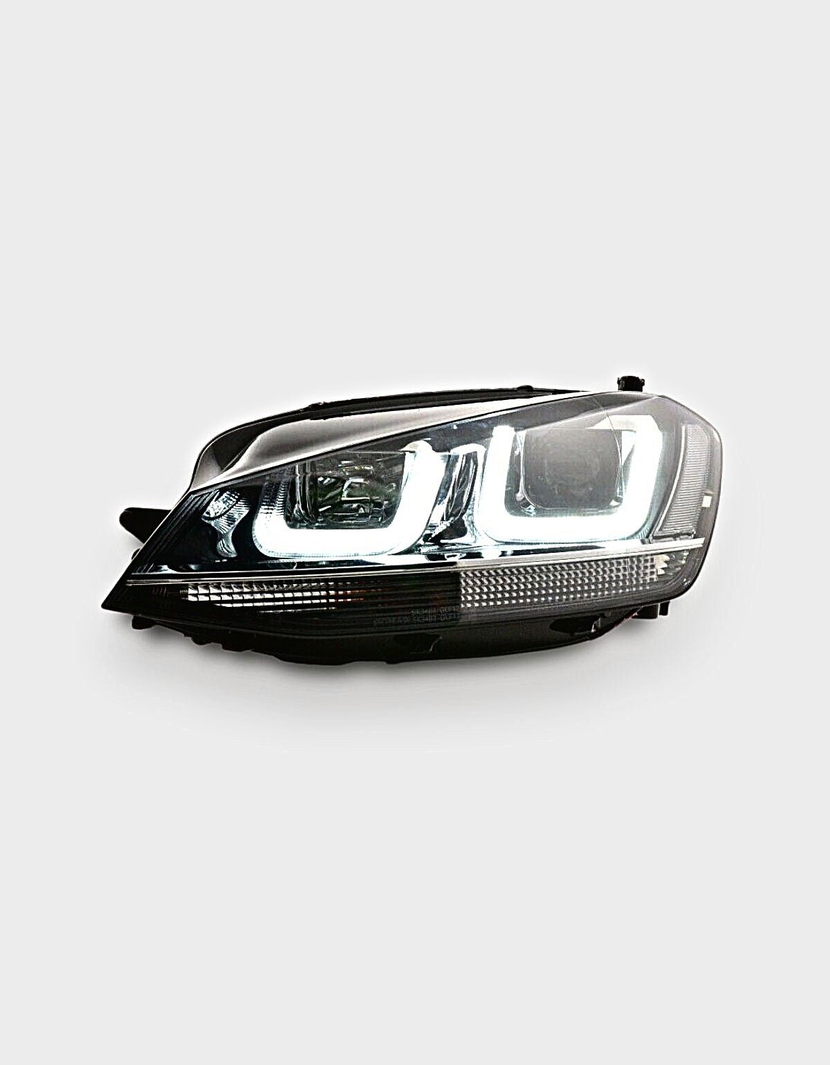 VW Golf 7 2012-2017 Fari Anteriori Nero / Cromato in Ottica R-Line Con Luci Diurne LED