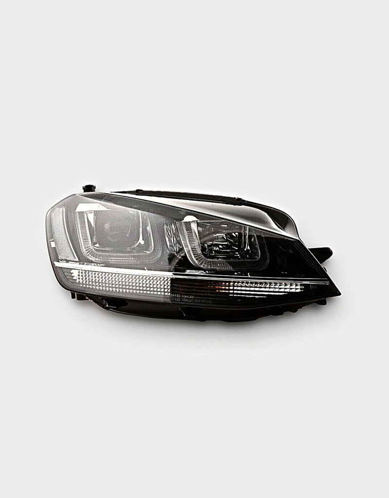 VW Golf 7 2012-2017 Fari Anteriori Nero / Cromato in Ottica R-Line Con Luci Diurne LED
