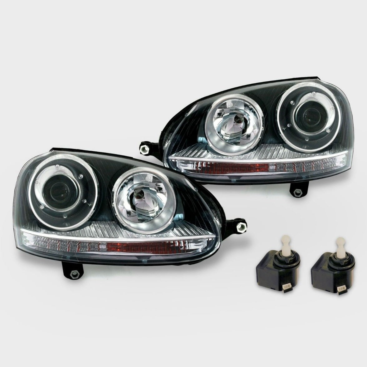 VW Golf 5 1K 2003-2008 Fari Anteriori Fanali in Ottica GTI - Nero