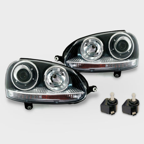 VW Golf 5 1K 2003-2008 Fari Anteriori Fanali in Ottica GTI - Nero