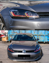 VW Golf 7 2012-2017 Fari Anteriori LED Dinamico GTI Look in ottica Facelift Golf 7.5
