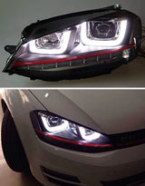 VW Golf 7 2012-2017 Fari Anteriori GTI Look Frecce a LED