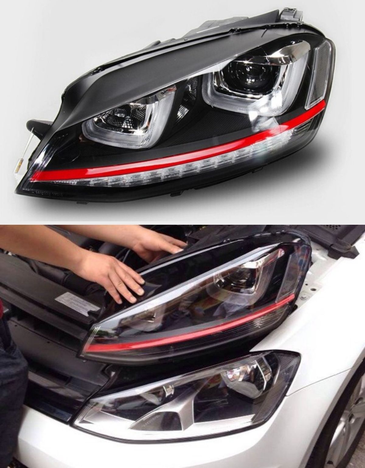 VW Golf 7 2012-2017 Fari Anteriori GTI Look Frecce a LED