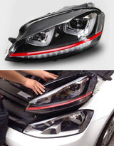 VW Golf 7 2012-2017 Fari Anteriori GTI Look Frecce a LED