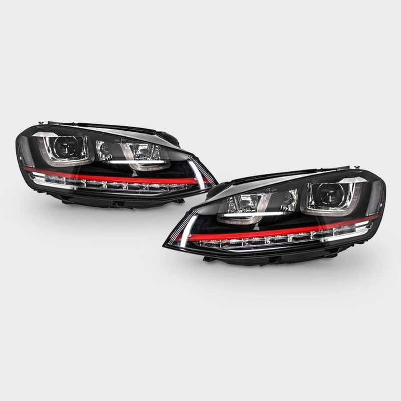 VW Golf 7 2012-2017 Fari Anteriori GTI Look Frecce a LED