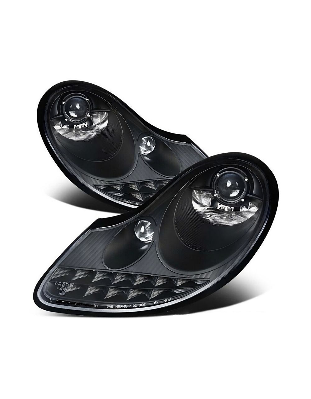 Porsche Boxster 911 / 986 / 996 Anno 1996-2004 Fari Anteriori LED Nero Lucido