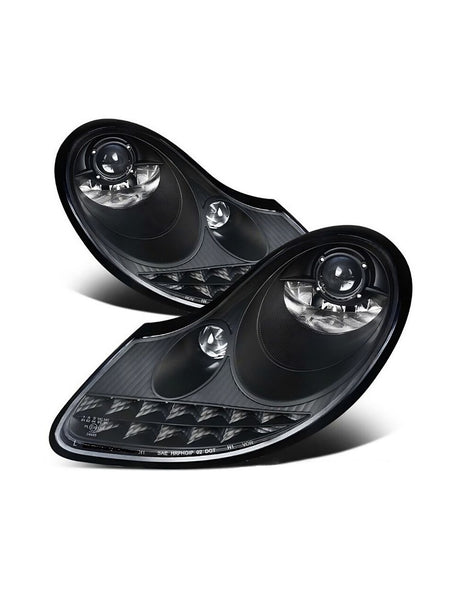 Porsche Boxster 911 / 986 / 996 Anno 1996-2004 Fari Anteriori LED Nero Lucido