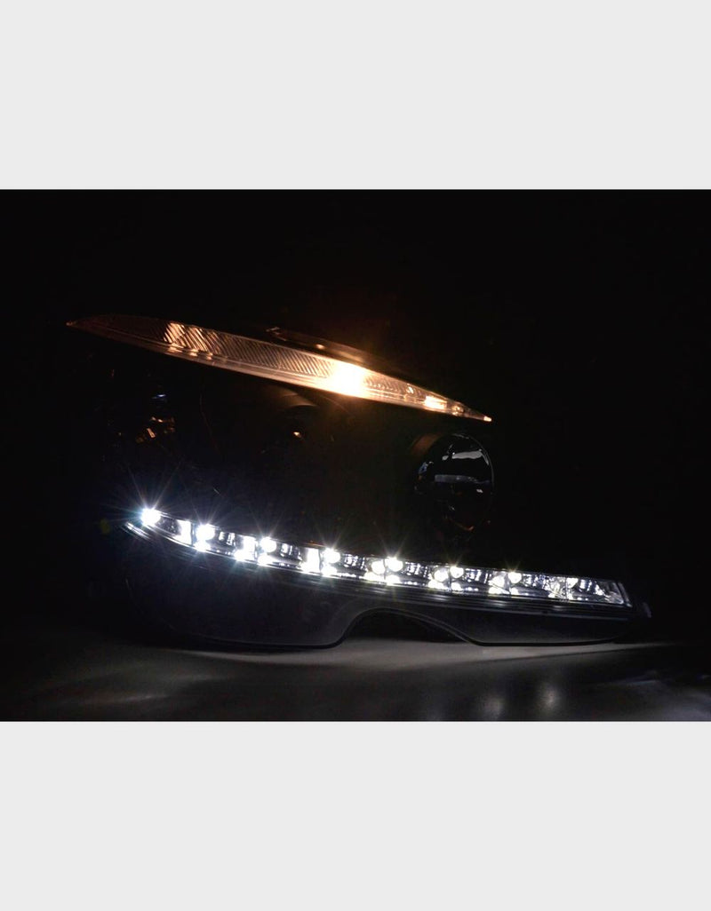 Mercedes C W204 07-10 Fari Anteriori Luci Diurne LED - Nero