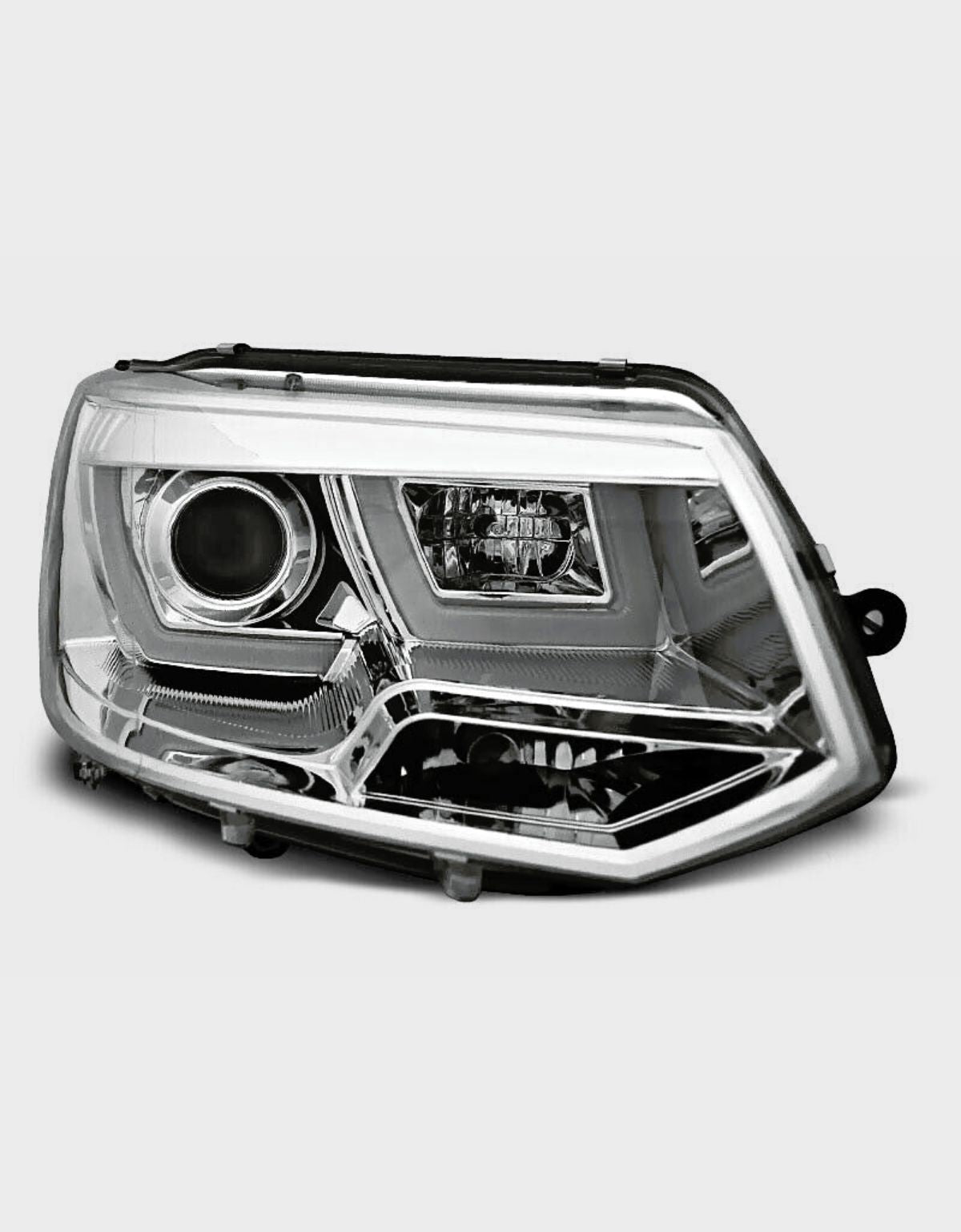 VW T5 Multivan Transporter V 2010-2015 Fari Anteriori Cromati Led Light Tube