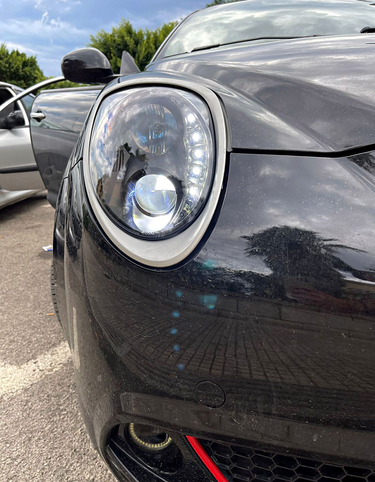 Alfa Mito 2008-2018 Fari Anteriori Con Vere Luci Diurne a LED Nero