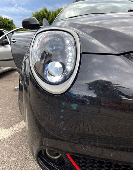 Alfa Mito 2008-2018 Fari Anteriori Con Vere Luci Diurne a LED Nero